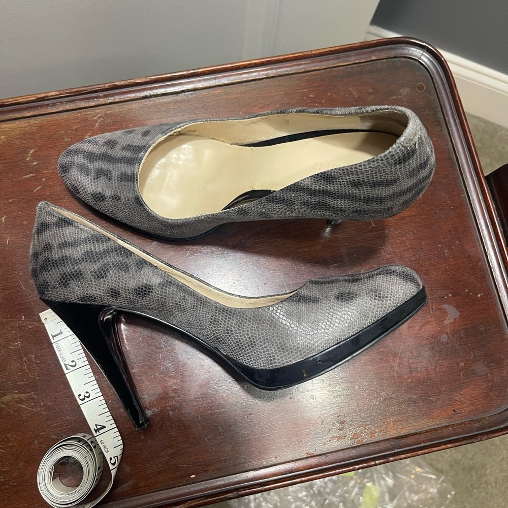 Nine West Gray and Black Stiletto Heels